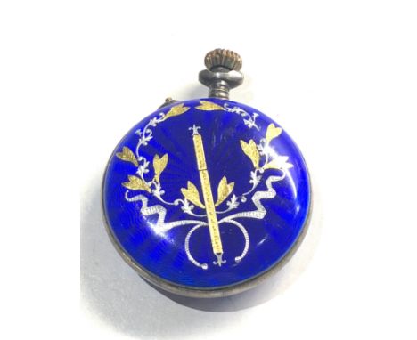 Antique silver &amp; enamel fob watch 