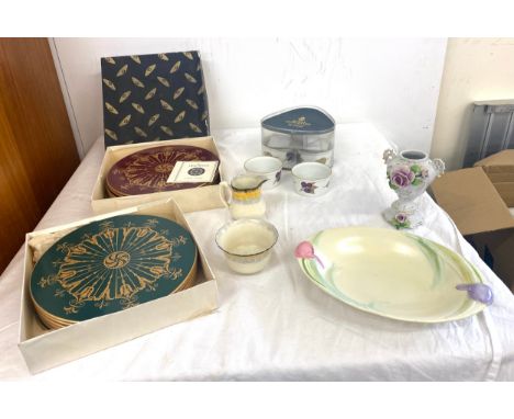 Selection of miscellaneous includes 2 Pieces of Binganne by Clarice Cliff, carlton ware dish, royal worcester, placemats etc 