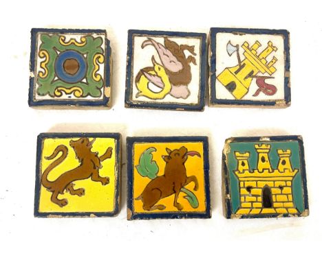 Selection miniature Mensaque Triana tiles, approximate size of each tile: 3inch square 