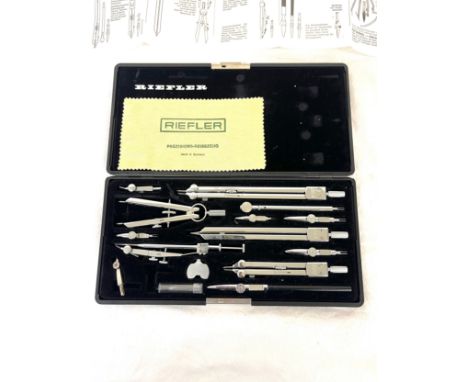 Vintage P54 Riefler Germany instrument / drawing set, with leaflet and cleaning cloth 