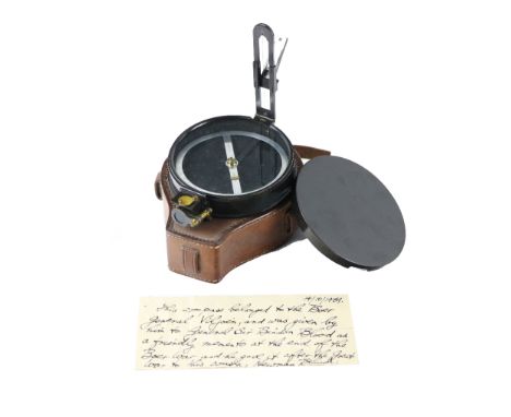 A Gift from General Viljoen  [Boer War]&nbsp; An early 20th Century Army Issue metal cased Compass, by Stanley of London, wit