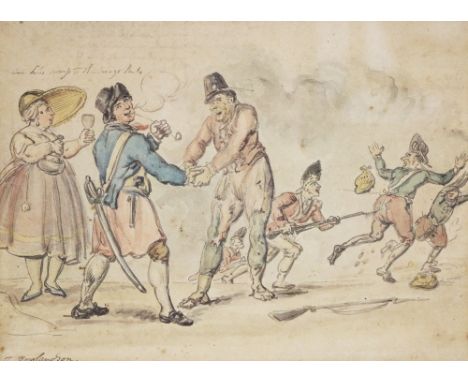 Thomas Rowlandson, British (1756-1827) “Success to the Orange Party,”&nbsp; Ink and watercolour on paper, approx. 22cms x 30c