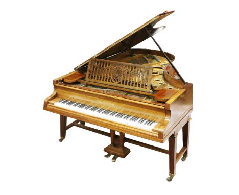 A mahogany cased Grand Piano, by Bechstein, numbered 37655, on square tapering legs with brass castors. (1)