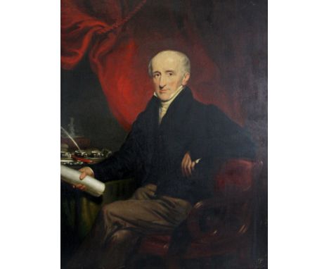 James Ramsay (1786 - 1854) "Portrait of Sir John Newport, 1st Bt, c. 1828," O.O.C.,&nbsp;approx. 127cms x 100cms. (1) Provena