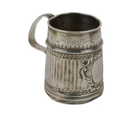 An important late 17th Century silver Tankard, hallmarked Isaac Dighton, London, date c. 1688/89, the top with inscription "A