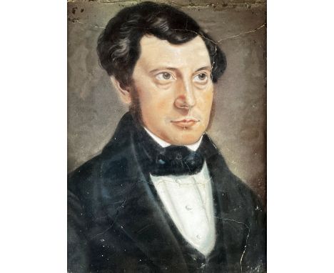 19th Century Irish School "Daniel Connolly," watercolour and pastel, head and shoulder portrait, approx. 37cms x 28cms (14 1/