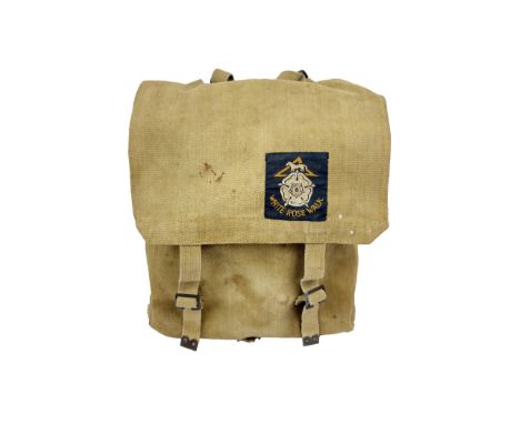A World War 11 issue British Army large Pack or Haversack, as issued with 1908 pattern web equipment, manufactured by M.W.S. 