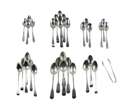 A set of 5 Old English pattern Teaspoons, Newcastle c. 1800, by Thomas Watson, initialed IO, one with torn bowl; four miscell