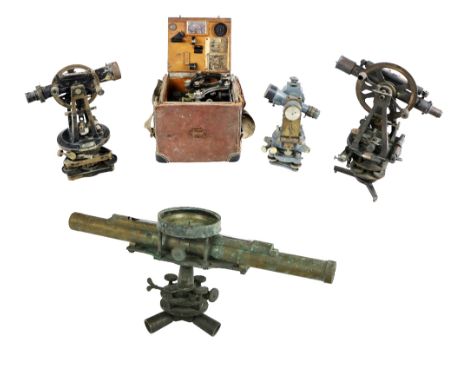 A rare and scarce 18th Century brass Theodolite Instrument, by J. Bennett of London, (Signed with etched dial (glass broken) 