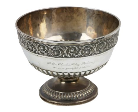 Co. Galway: A fine quality and heavy English silver Rose Bowl, by Goldsmith Company, London 1902, approx. 44 ounces, the uppe