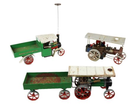 A collection of three early 20th Century diecast Steam Engine Models, to include a Mamod Steam Wagon and also a Mamod Steam T