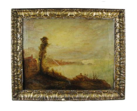 Follower of J.M.W. Turner&nbsp;(1775-1851)&nbsp;&nbsp;&nbsp; "Bay of&nbsp;Naples,"&nbsp; O.O.C., approx. 63 x 76cms, (25 “ x 