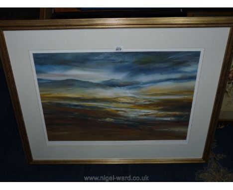 A Gillian McDonald limited edition Print no. 35/193, 'Dark Hills', signed and framed, 96 x 76 cms.