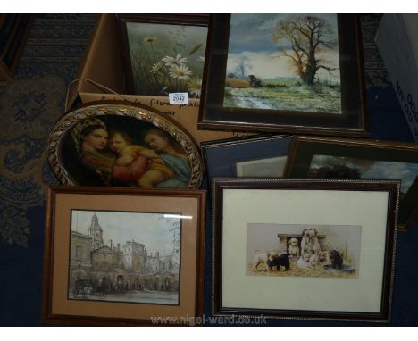 Ten Prints including old London print, etc.