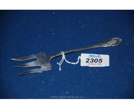 A Silver meat Fork, Birmingham 1922.