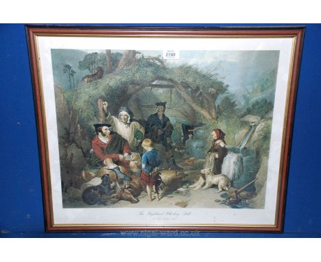 A framed print entitled 'The Highland Whiskey Still' by Sir Edward Landseer R.A.