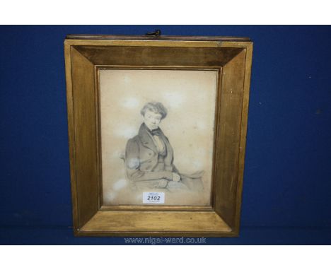 A late 19th century pencil portrait of a gentleman.