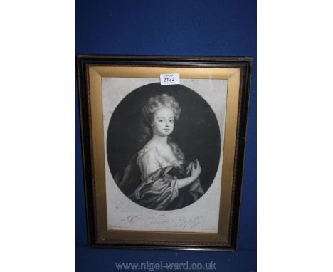 A framed Print depicting 'Mrs Elinor Copley'.