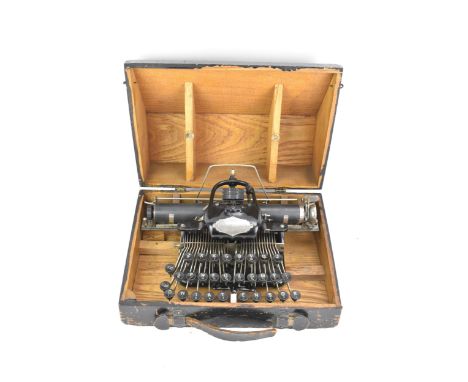 A late 19th century Blickensderfer No5, Newcastle on Tyne, Made is the USA, portable typewriter, contained in a fitted painte