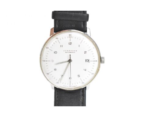 A Junghans, automatic, gents, stainless steel wristwatch, the dial having Arabic numerals, centre seconds, date aperture at 3