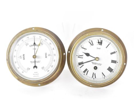 An early/mid 20th century Sestel, Henry Browne & Son Ltd bulk head ships clock, having a silvered dial with Roman numerals, 1