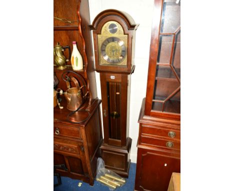 A MODERN METAMEC MAHOGANY GRANDDAUGHTER CLOCK, approximate height 162cm (three weights and pendulum)
