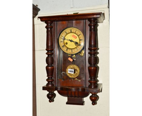 A 20TH CENTURY VIENNA WALL CLOCK (two keys)