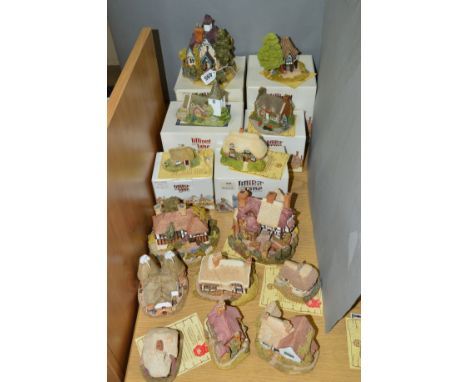 FOURTEEN LILLIPUT LANE SCULPTURES FROM SOUTH EAST COLLECTION, six boxed to include 'The Gables', 'Flower Sellers', 'Greensted