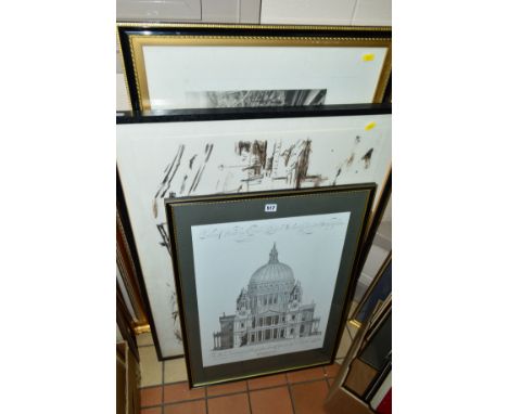 FOUR PICTURES AND PRINTS, to include a limited edition print by Jane Joseph, titled 'Hammersmith Bridge', signed in pencil 14