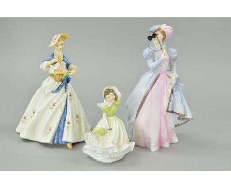 THREE ROYAL WORCESTER FIGURES, 'Masquerade', 'Summer's Day' and 'March Winds' (3)