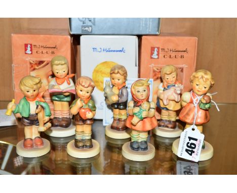 SEVEN GOEBEL HUMMEL FIGURES to include 'Puppet Princess' HUM2103/A (boxed), 'Pigtails' HUM2052 (boxed), 'My Best Friend' HUM2
