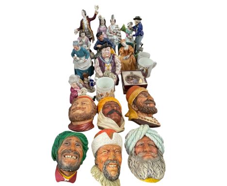 Collection of Bossons, Royal Doulton figures, Continental figures etc.