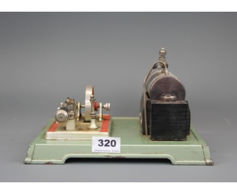 A Doll et Cie horizontal steam engine, 25 x 23 x 15cm.
