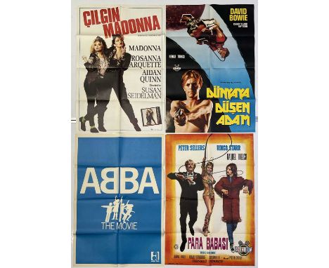 Four original c 1970s Turkish posters for films to inc: David Bowie in Nicholas Roeg's Man Who Fell To Earth (1976), ABBA The