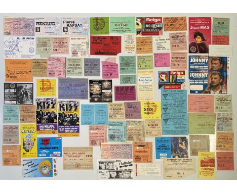 Approx 70 assorted concert tickets/passes/membership cards etc mostly for events in Belgium c 1980s. Artists to inc: WASP, St