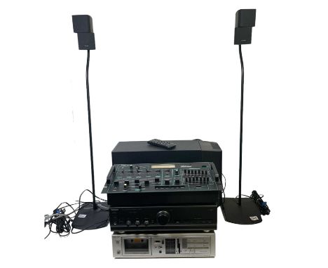 A collection of hifi equipment to include a Bose series IV speaker system with 4 speakers on 2 stands, a technics SU-V500 amp
