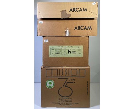 A collection of hifi equipment to include: an Arcam Alpha 5 amplifier, an Arcam Alpha 5 Tuner, a pair of Misson 751 speakers 