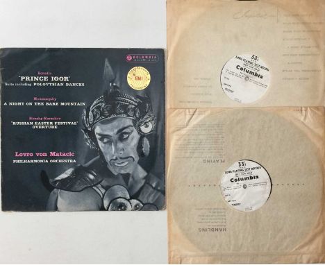 LOVRO VON MATACIC - BORODIN: PRINCE IGOR LP (UK TEST PRESSING - COLUMBIA - SAX 2327). A collectable 2x single-sided LP test p