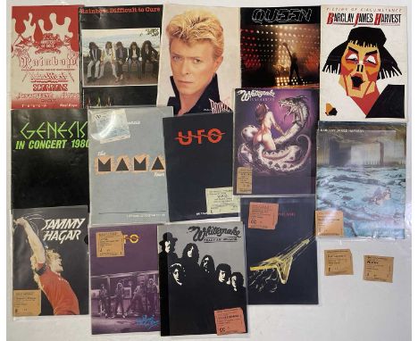 14 mostly c 1970s/80s concert programmes, several to include original ticket stubs. To inc: Monster of Rock 1980, Rainbow, Qu