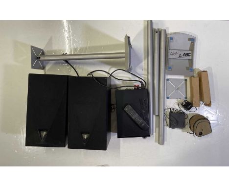 Hifi equipment to include Project phono box II, a pair of LS-29 Kenwood speakers, a Teac DR-H300DAB DVD receiver, a pair of G