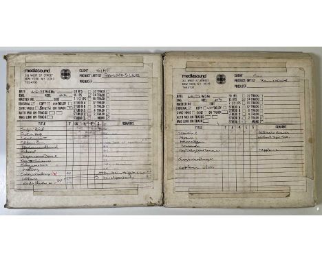 Two 1/4" tape reels for a Ramones live recording on 06/05/78. The two reels are numbered 1 & 2 inside each is a Scotch spool,