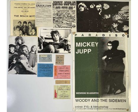 To include: three Rolling Stones ticket stubs (66,73 and 76), Frank Zappa ticket stub, two The Cure stubs, programmes for con