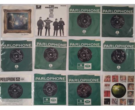 THE BEATLES - UK 7" PACK. A selection of 16 7" singles by The Beatles, all UK pressings. Titles include Strawberry Fields For