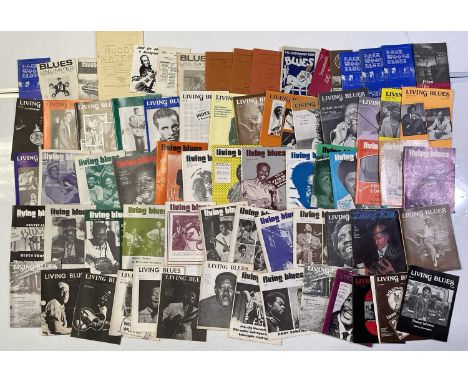 Approx 100+ issues of Blues Unlimited, approx 50 issues of Living Blues and a smaller selection of other publications inc Bac