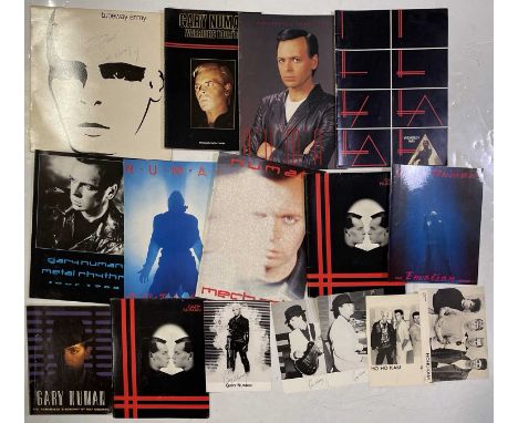 eight newsletters, a press pack, seven concert programmes, a book signed by Gary Numan and drummer Cedric Sharpley, a signed 