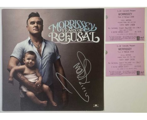 A copy of Morrissey - Years Of Refusal (2009, SKl6014, Ex/Ex) signed to front of sleeve by Morrissey. with a pair of ticket s