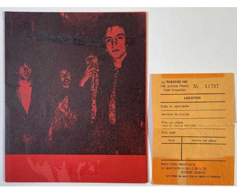 An unusual fold-out booklet with information about Pink Floyd's October 1968 concerts at Theatre 140, Brussels, Belgium. Meas