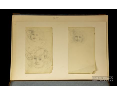 Sir William Orpen (1878-1931) - a folio of ten small pencil sketches, mainly of his wife Grace, Lady Orpen, and his daughter 