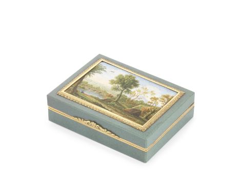 An early 19th century Italian micro mosaic and gold-mounted hardstone snuff box, by Camillo Picconi, Rome circa 1810-1815Rect