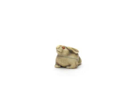 An ivory netsuke of a hareMeiji era (1868-1912), late 19th centuryThe hare seated with its head raised in an alert expression